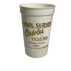 VTG 1991 Baltimore Orioles Final Series Stadium Cup Stadium vs Tigers Souvenir